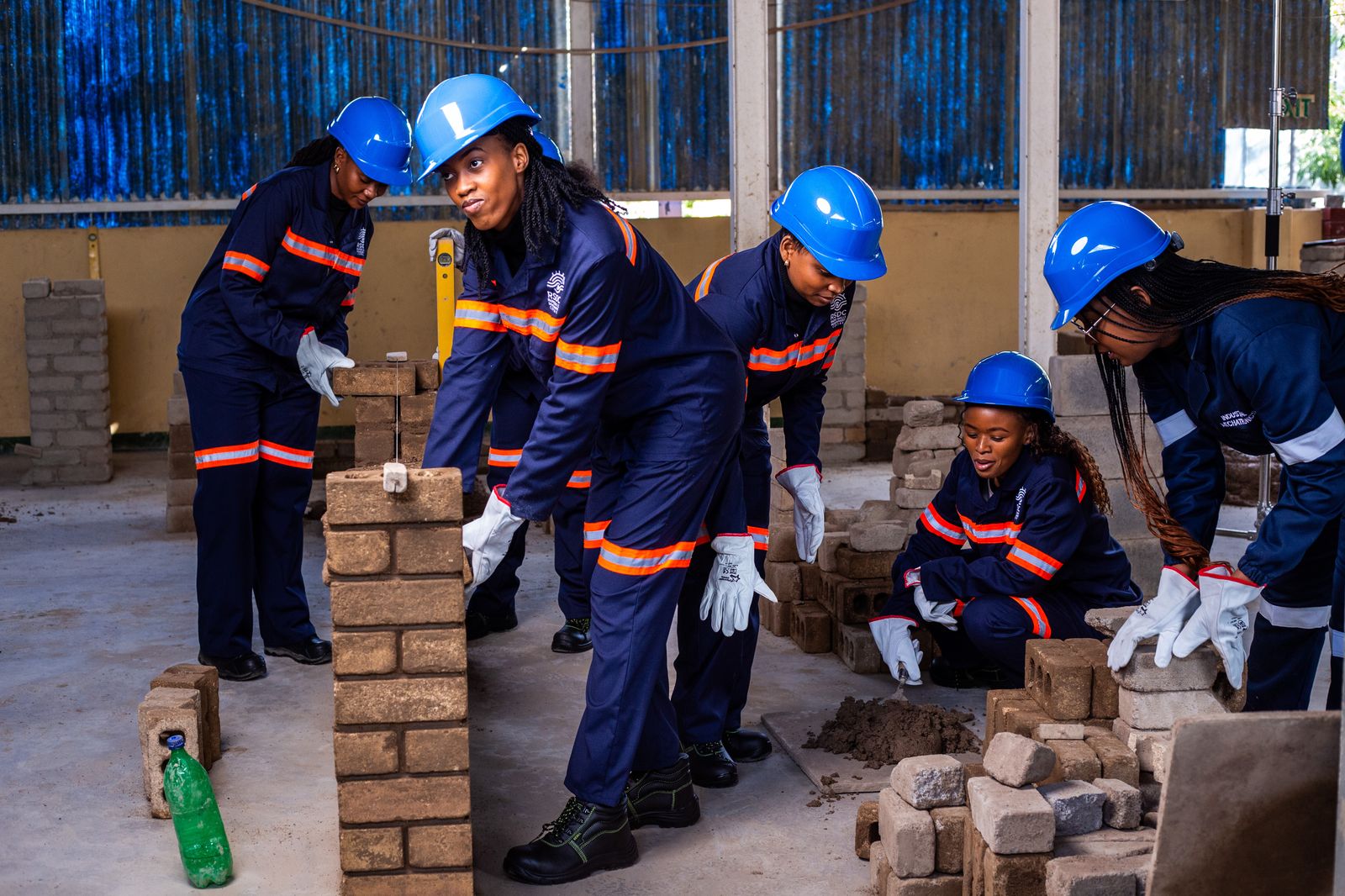 RSDC trainees on a bricklaying exercise