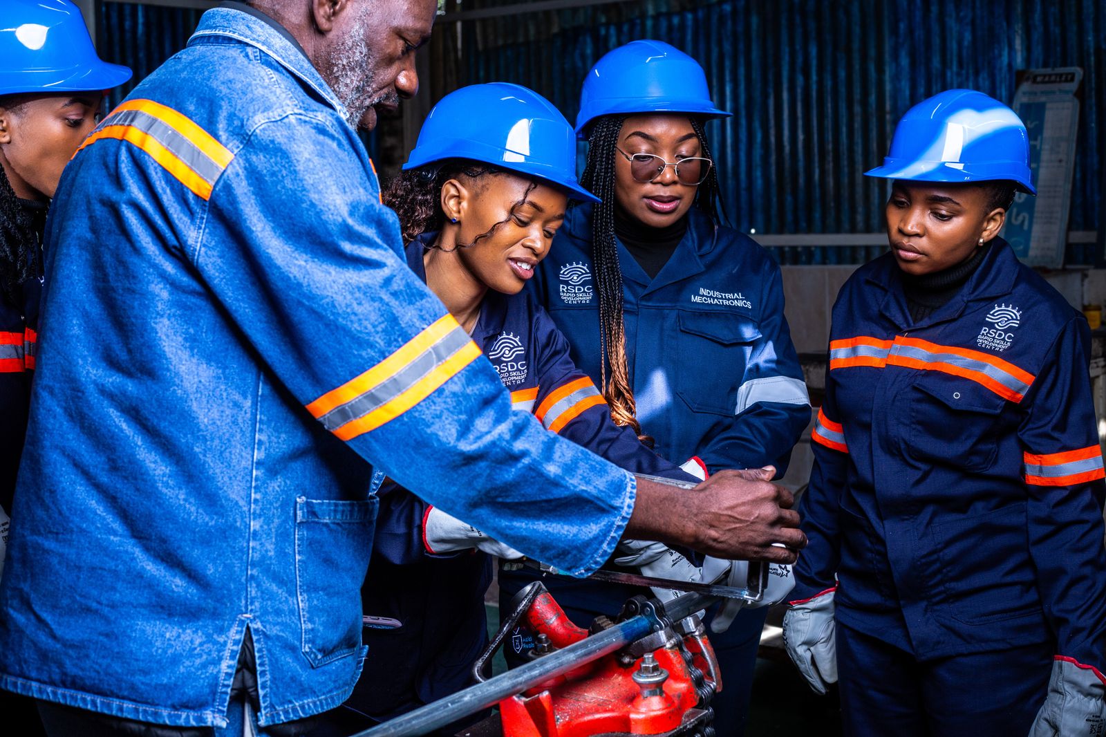 RSDC trainees learning industrial mechatronics